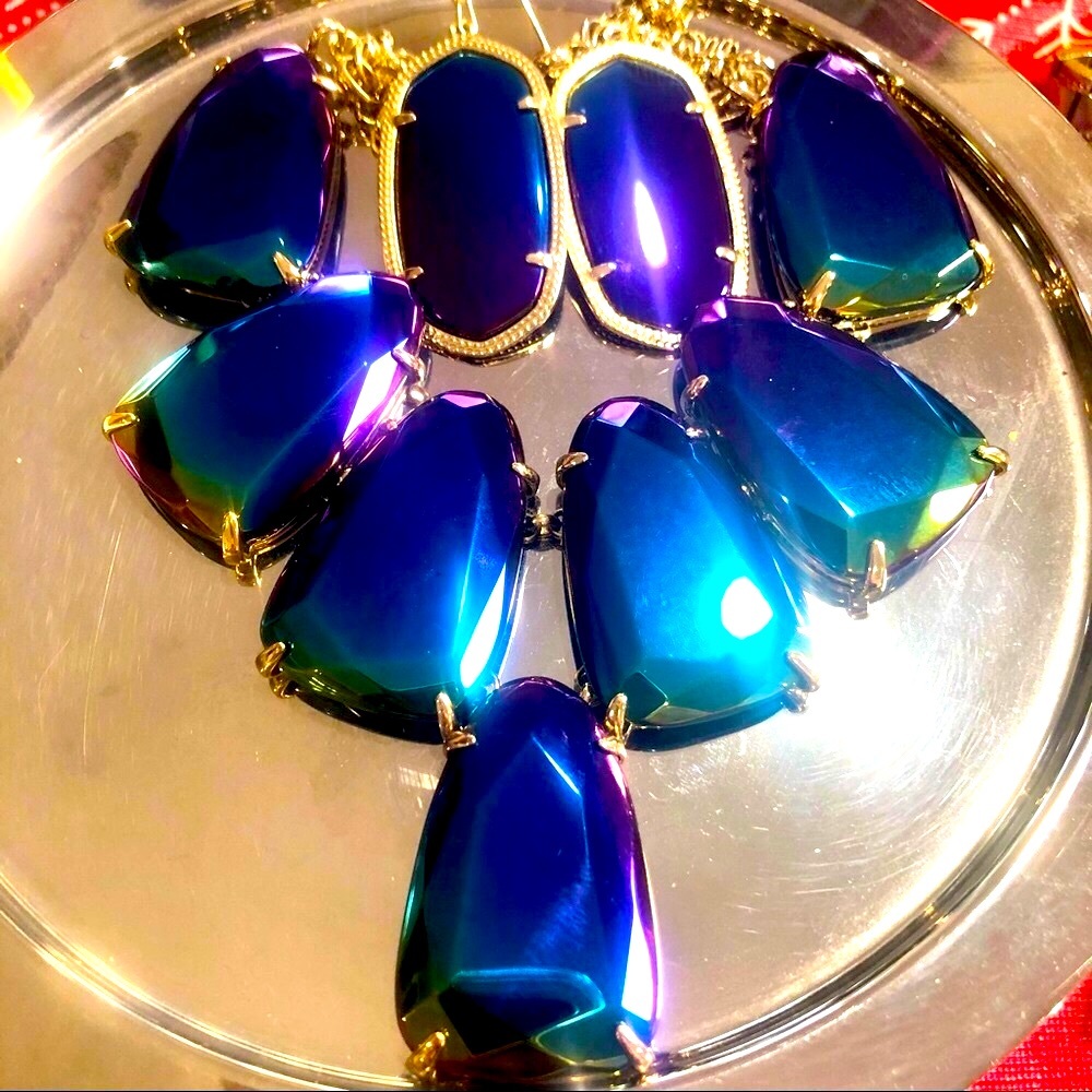 Kendra Scott SET Danielle Earrings & Harlow Black Iridescent